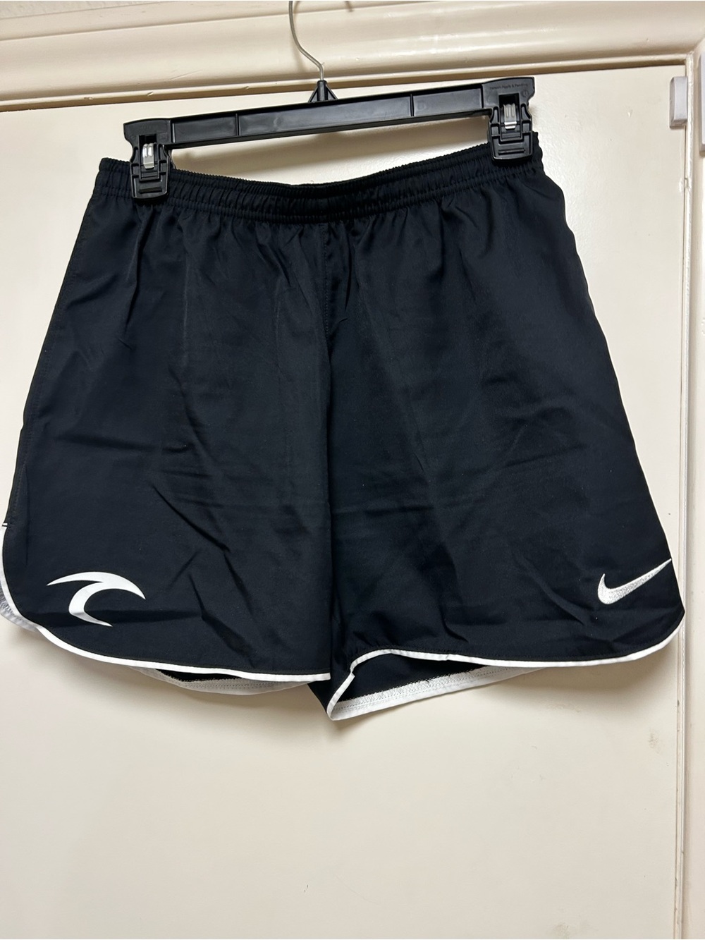Nike Black Women's Surf Soccer Athletic Shorts with White Trim